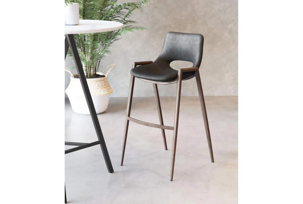 Modern Black Bar Stool Set Of 2 - Image 9