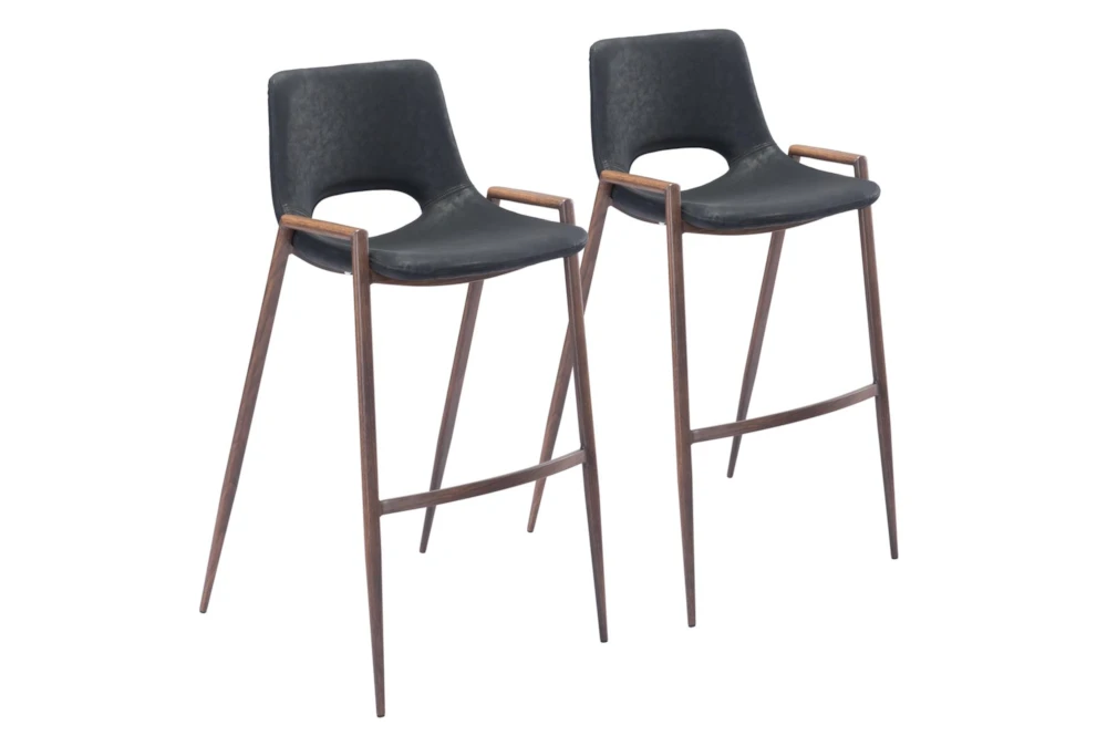 Modern Black Bar Stool Set Of 2