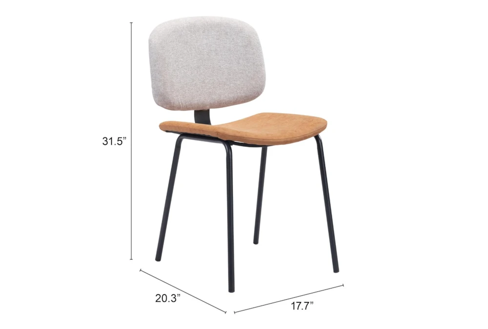 Modern Two Tone Beige Dining Chair Set Of 2 - Image 10
