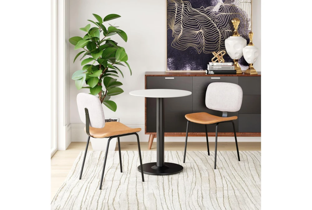Modern Two Tone Beige Dining Chair Set Of 2 - Image 11