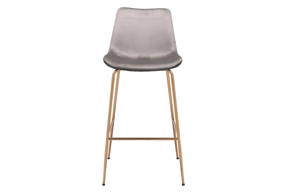 Grey Velvet Bucket Bar Stool - Image 5