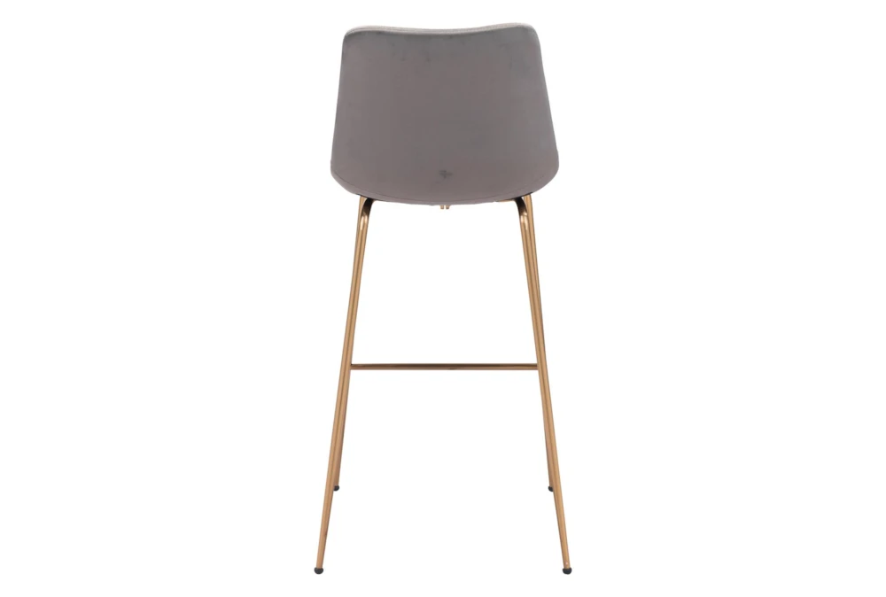 Grey Velvet Bucket Bar Stool - Image 6
