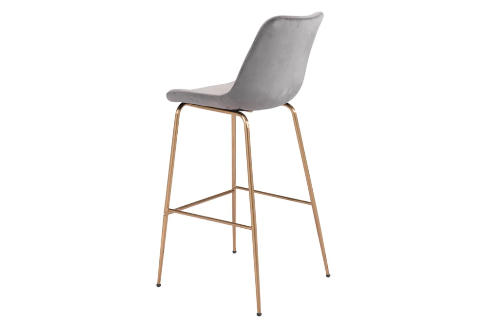 Grey Velvet Bucket Bar Stool - Image 7