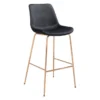 Black Velvet Bucket Bar Stool