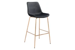 Black Velvet Bucket Bar Stool