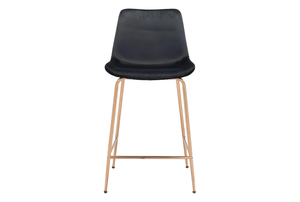 Black Velvet Bucket Counter Stool - Image 5