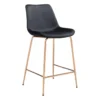 Black Velvet Bucket Counter Stool