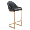 Contemporary Black With Gold Bar Stool