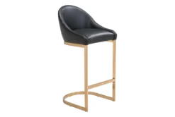Contemporary Black With Gold Bar Stool