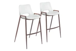 Modern White Bar Stool Set Of 2