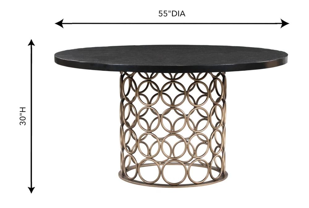 Tina Brass 55" Round Dining Table - Image 5