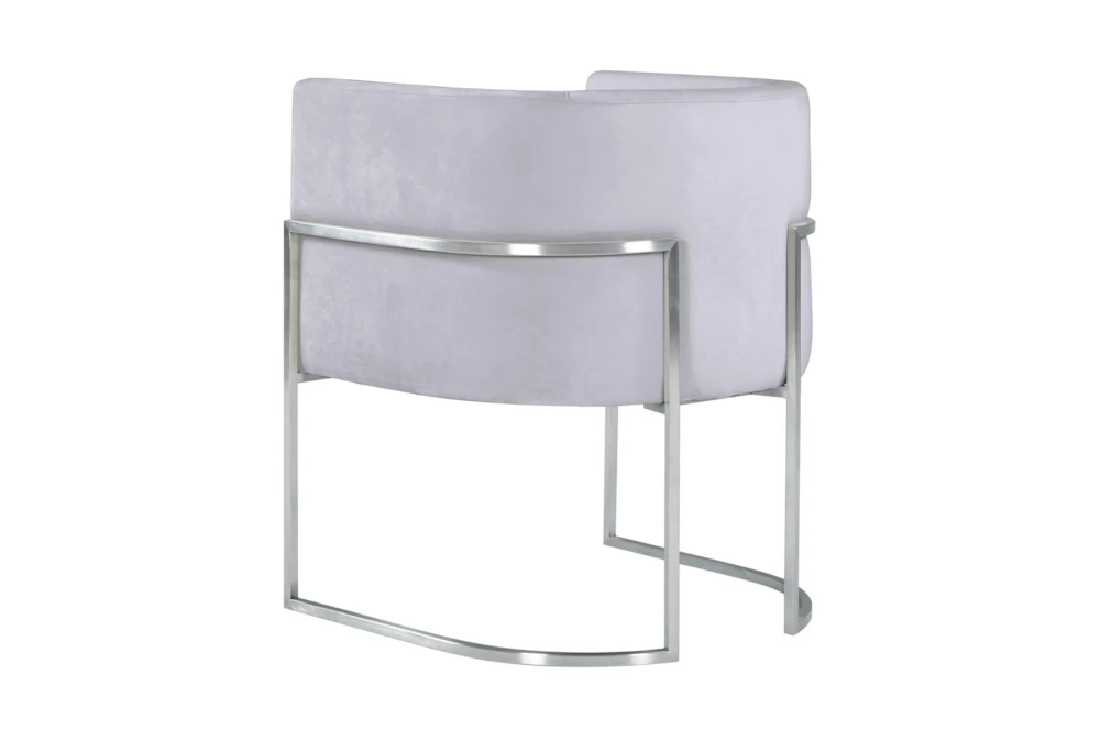 Elle Grey Velvet Dining Chair With Silver Leg - Image 5