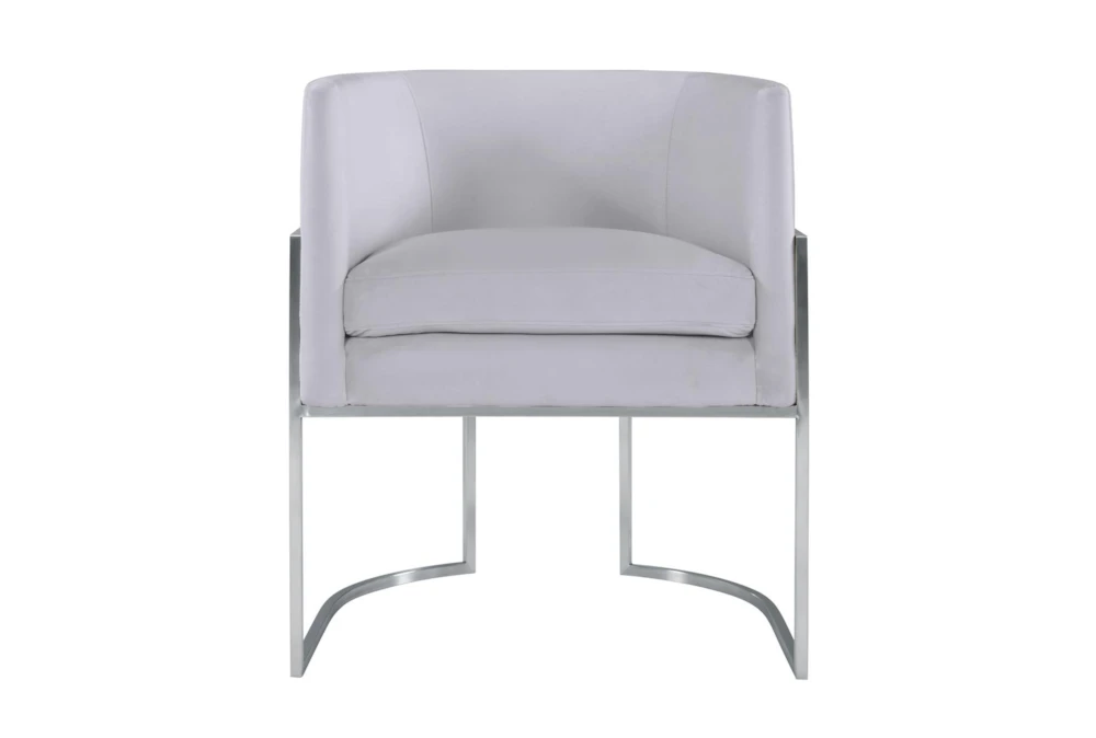 Elle Grey Velvet Dining Chair With Silver Leg - Image 3