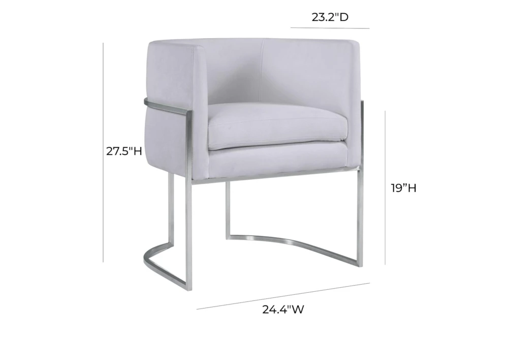 Elle Grey Velvet Dining Chair With Silver Leg - Image 4