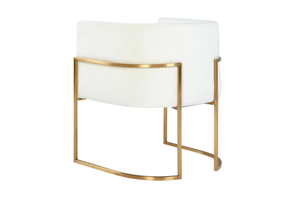 Elle Cream Velvet Dining Chair With Gold Leg - Image 5
