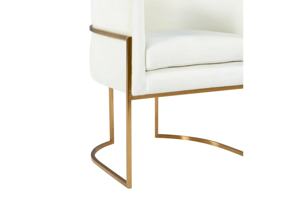 Elle Cream Velvet Dining Chair With Gold Leg - Image 4