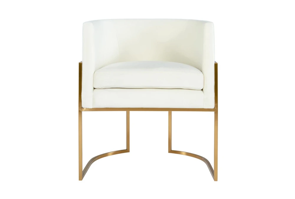 Elle Cream Velvet Dining Chair With Gold Leg - Image 6