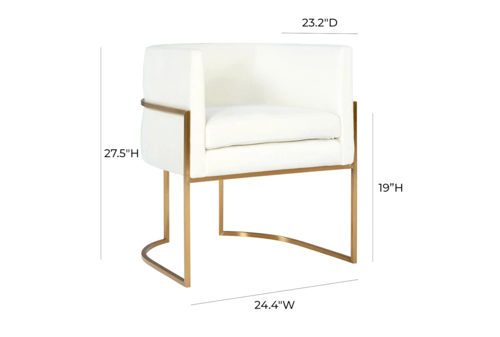 Elle Cream Velvet Dining Chair With Gold Leg - Image 2