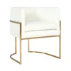 Elle Cream Velvet Dining Chair With Gold Leg