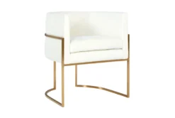 Elle Cream Velvet Dining Chair With Gold Leg