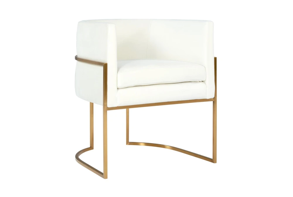 Elle Cream Velvet Dining Chair With Gold Leg