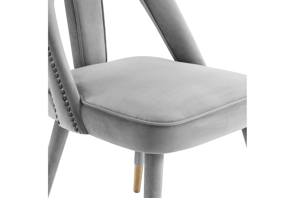 Terra Light Grey Velvet Dining Chair - Image 3