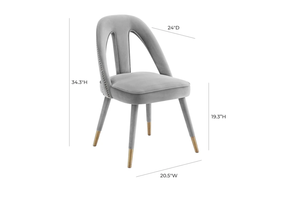 Terra Light Grey Velvet Dining Chair - Image 4