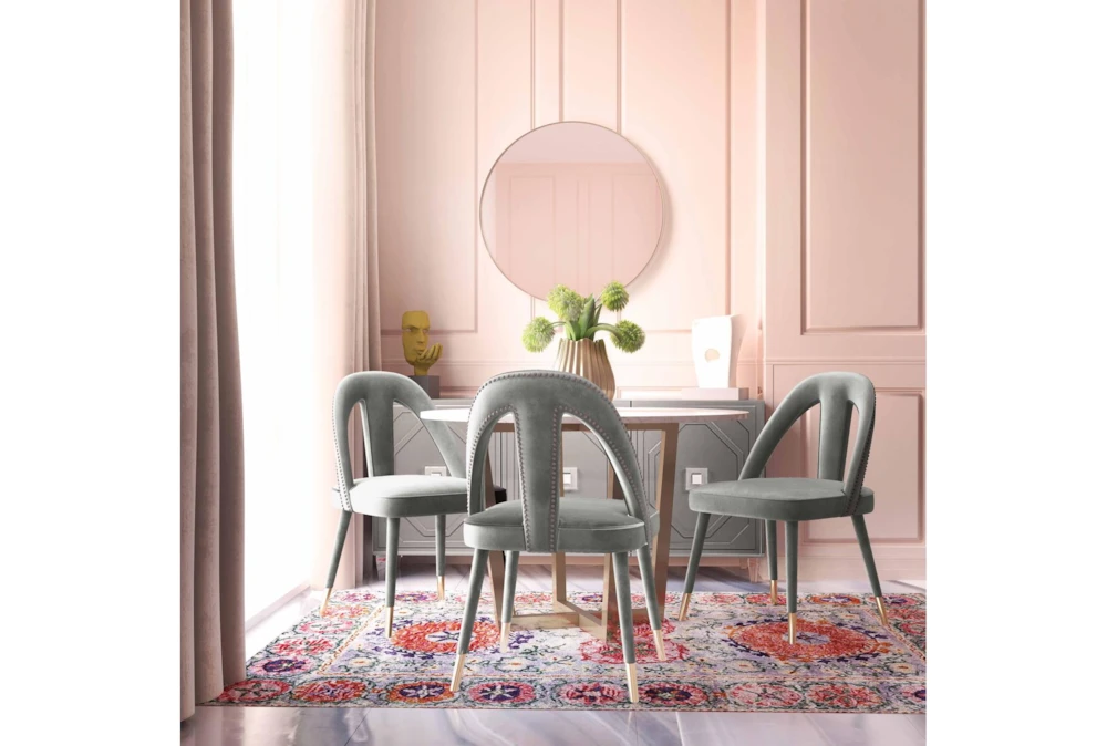 Terra Light Grey Velvet Dining Chair - Image 6