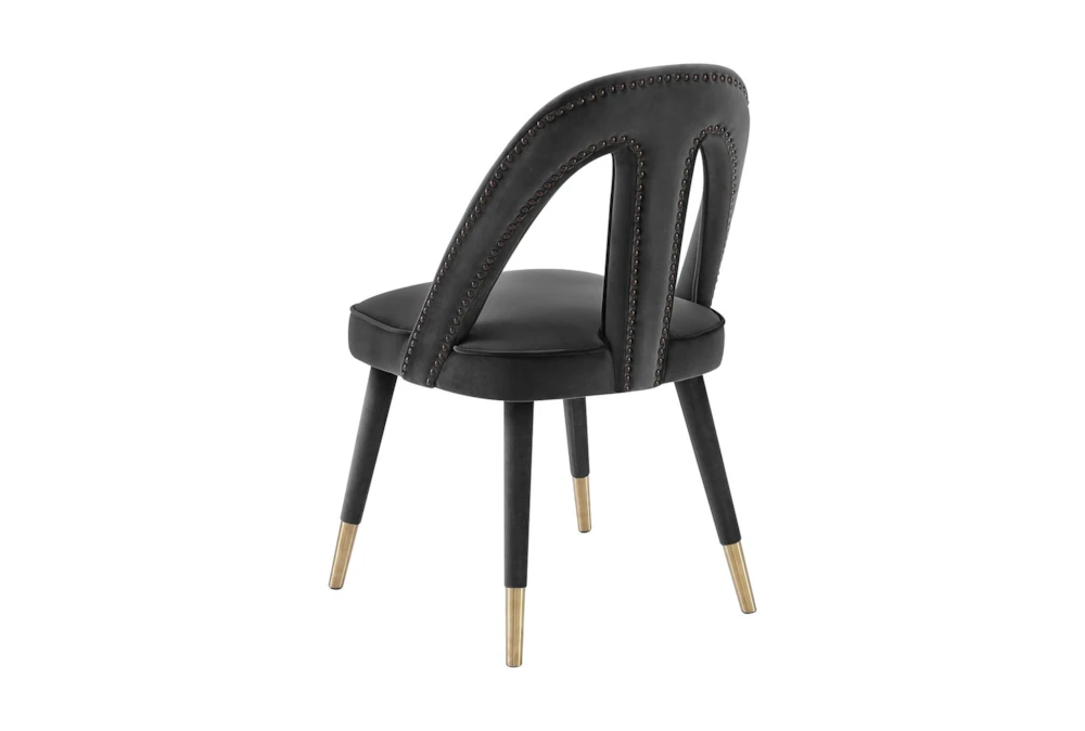 Terra Dark Grey Velvet Dining Chair - Image 2