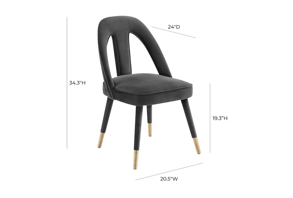 Terra Dark Grey Velvet Dining Chair - Image 5