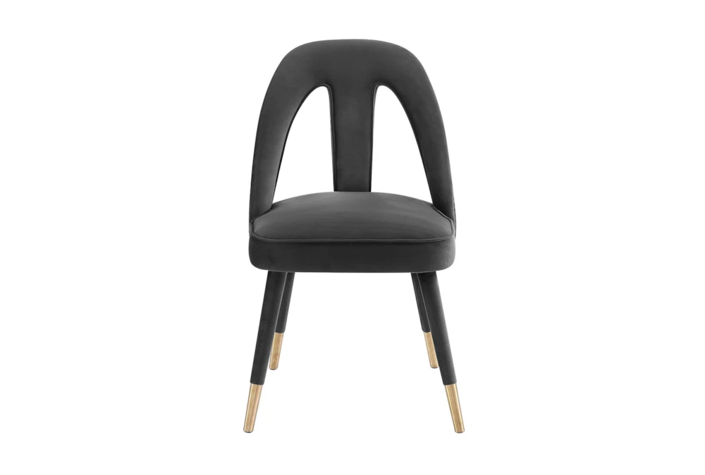 Terra Dark Grey Velvet Dining Chair - Image 3
