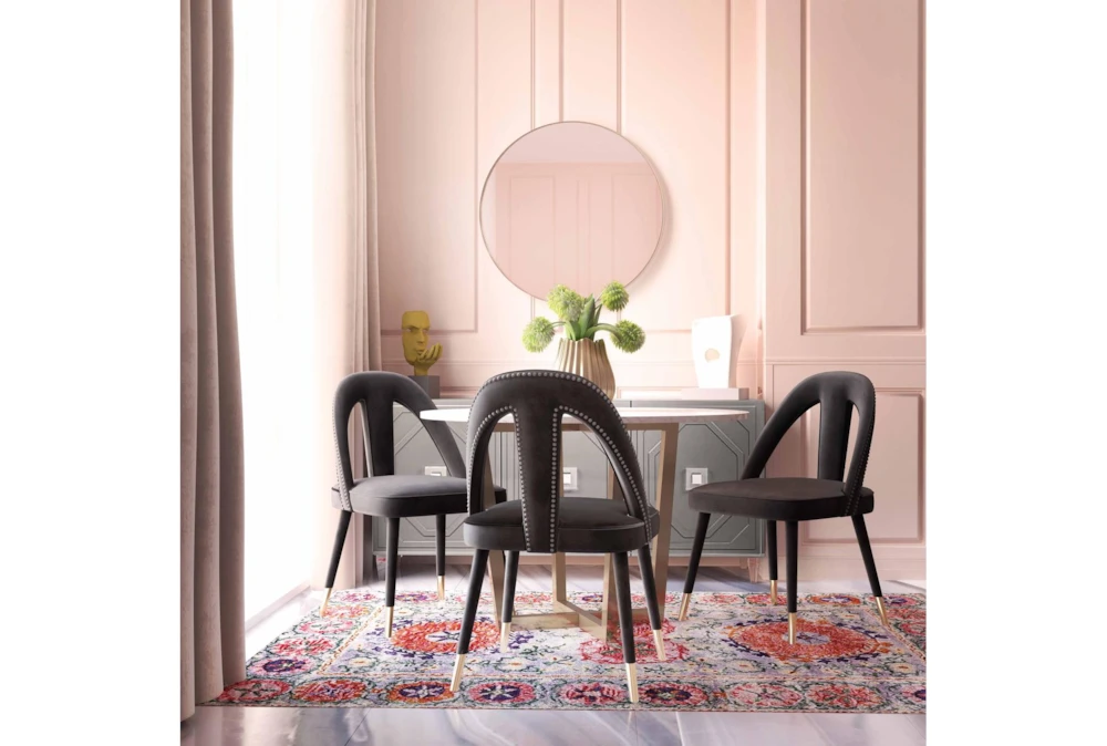 Terra Dark Grey Velvet Dining Chair - Image 6