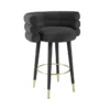 Brigitte Black Velvet Barstool