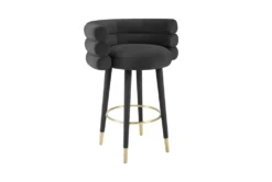 Brigitte Black Velvet Barstool
