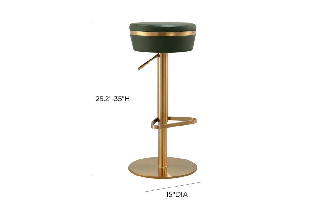 Malachite Green And Gold Backless Adjustable Stool - Image 8