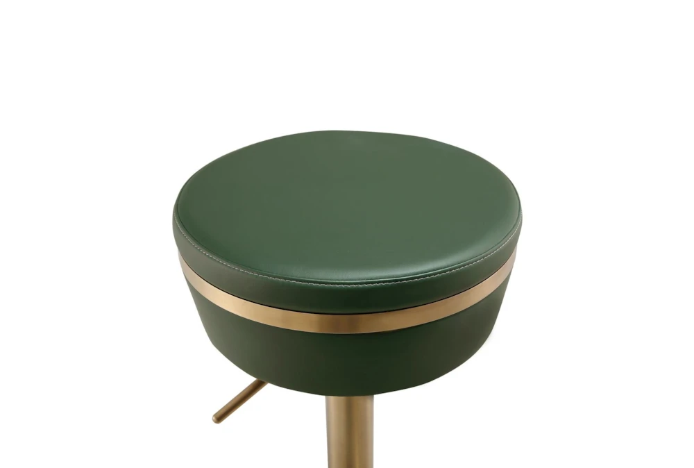 Malachite Green And Gold Backless Adjustable Stool - Image 4