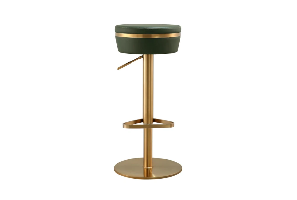 Malachite Green And Gold Backless Adjustable Stool - Image 2