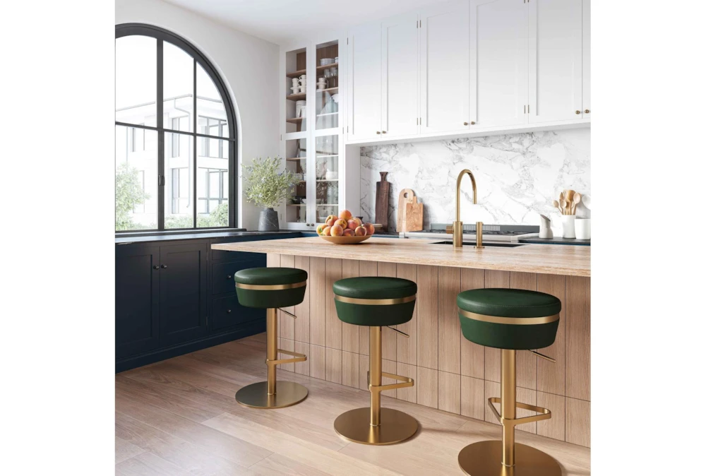 Malachite Green And Gold Backless Adjustable Stool - Image 10