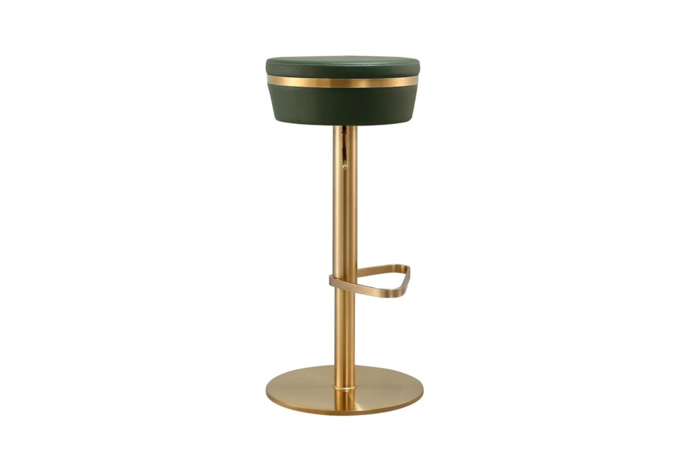 Malachite Green And Gold Backless Adjustable Stool - Image 3