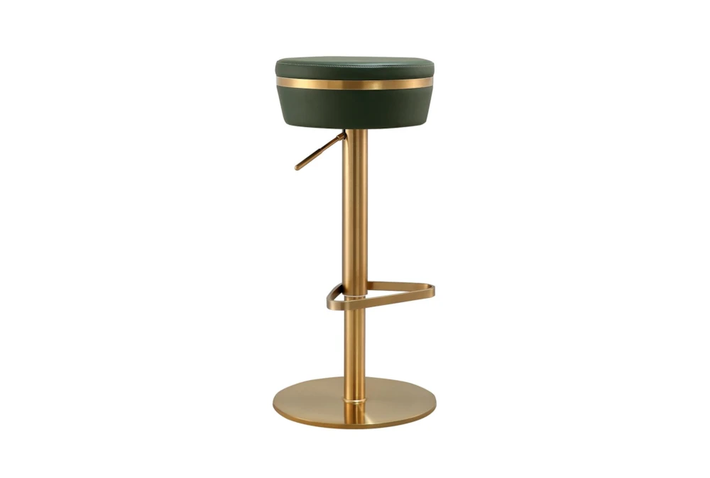 Malachite Green And Gold Backless Adjustable Stool