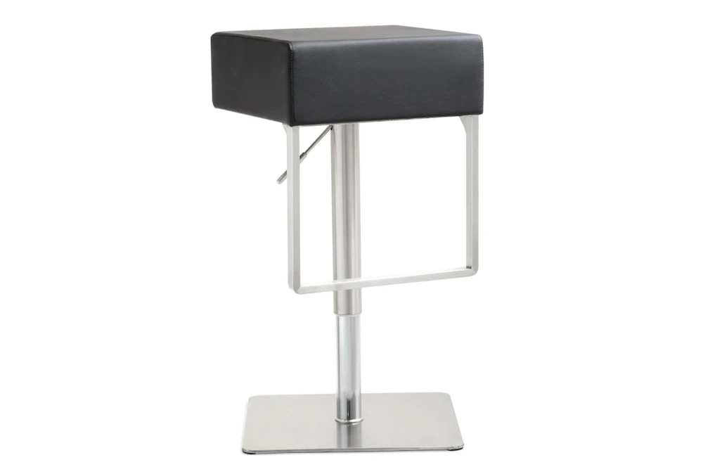 Elle Black Stainless Adjustable Swivel Barstool