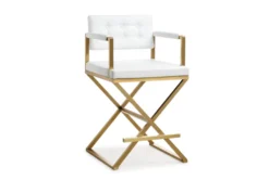Director White Gold Steel Counter Stool