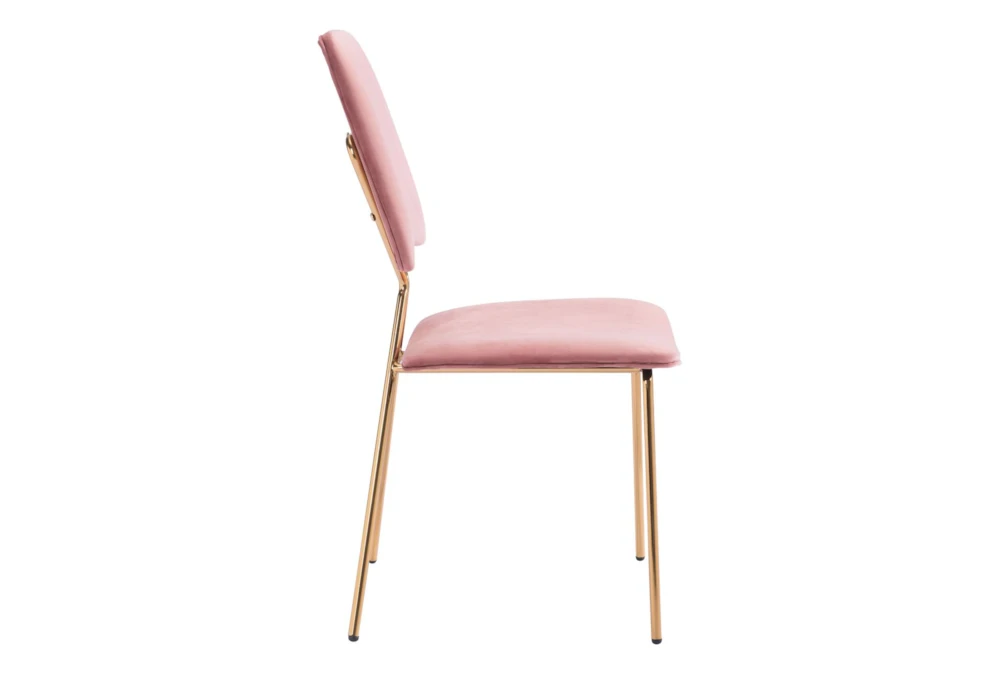 Pink & Gold X Back Frame Dining Chair Set Of 2 - Image 2