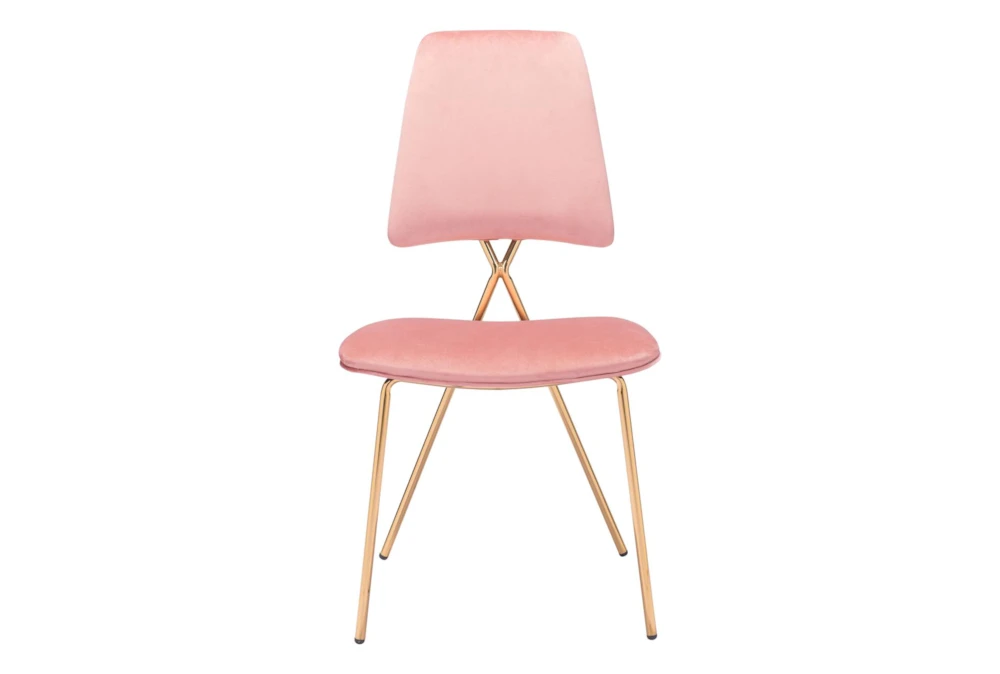 Pink & Gold X Back Frame Dining Chair Set Of 2 - Image 3