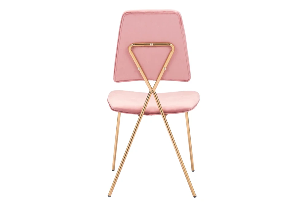 Pink & Gold X Back Frame Dining Chair Set Of 2 - Image 4