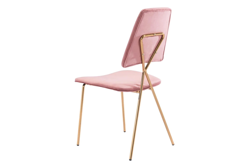 Pink & Gold X Back Frame Dining Chair Set Of 2 - Image 5