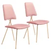 Pink & Gold X Back Frame Dining Chair Set Of 2