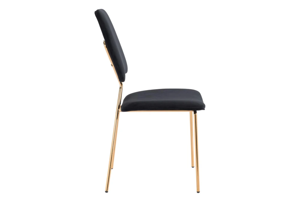 Black & Gold X Back Frame Dining Chair Set Of 2 - Image 2