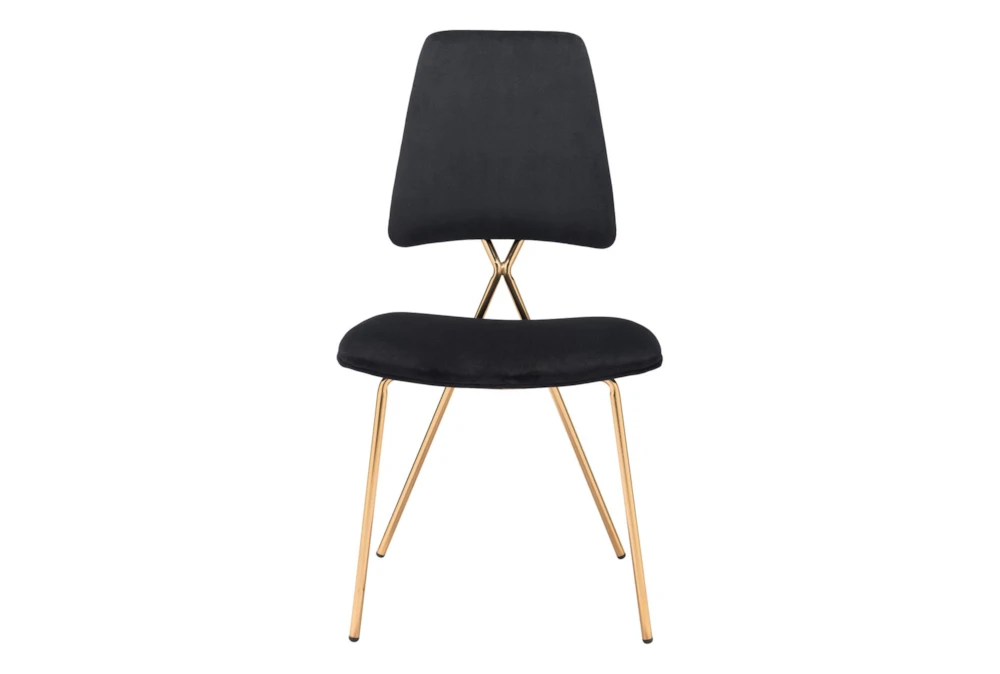 Black & Gold X Back Frame Dining Chair Set Of 2 - Image 3