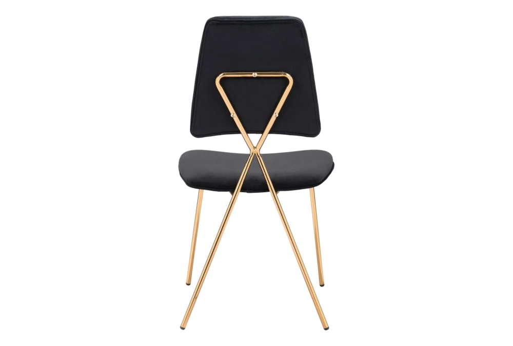 Black & Gold X Back Frame Dining Chair Set Of 2 - Image 4
